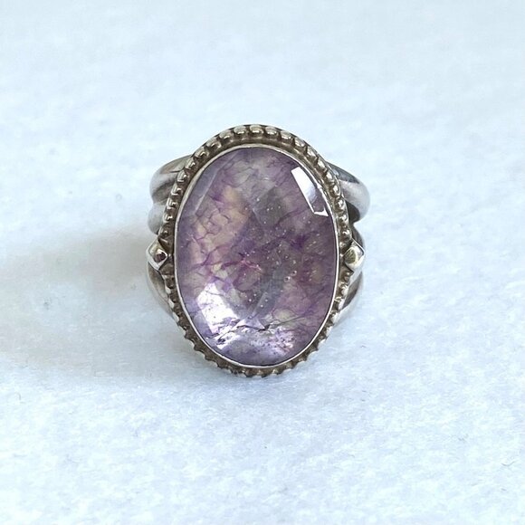 Sterling Silver 925 Jay King DTR Oval Faceted Dyed Quartz Triple Band Ring 6.5 - Picture 11 of 16